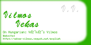 vilmos vekas business card